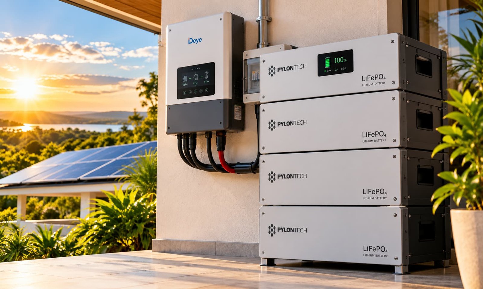 Baterías de litio LiFePO4 con inversor solar para hogares y negocios en Paraguay